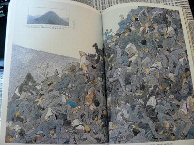 会田誠　Tha Ash Color Mountain（部分拡大エスキース）